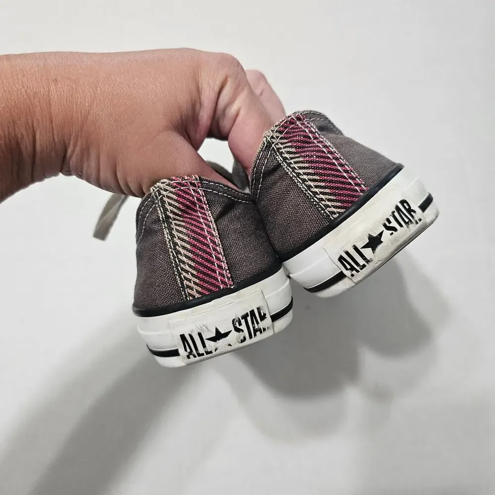 CONVERSE All Star Chuck Taylor Double Tongue Low Top Sneakers Gray Pink Size 7